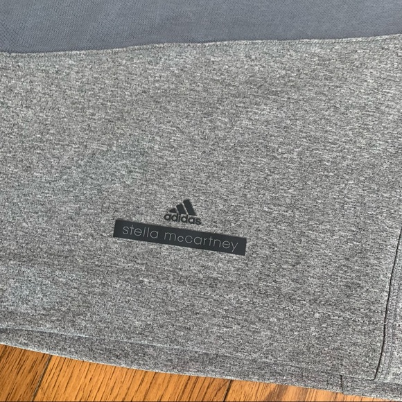 ADIDAS x Stella McCartney Workout Top Batwing Sleeves Mesh Back Grey Small - Picture 3 of 6